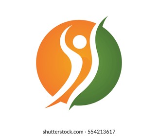 Fun people Healthy Life Logo template vector icon
