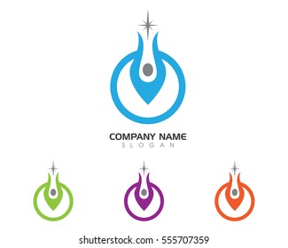 Fun people Healthy Life Logo template vector icon
