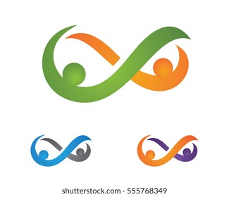 Fun people Healthy Life Logo template vector icon