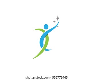 Fun people Healthy Life Logo template vector icon