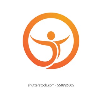 Fun people Healthy Life Logo template vector icon