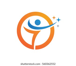 Fun people Healthy Life Logo template vector icon