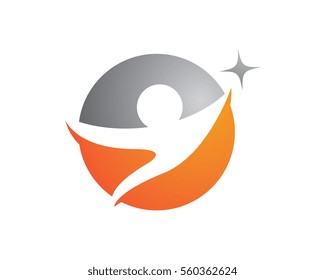 Fun people Healthy Life Logo template vector icon