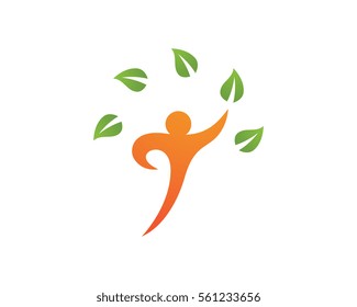 Fun people Healthy Life Logo template vector icon
