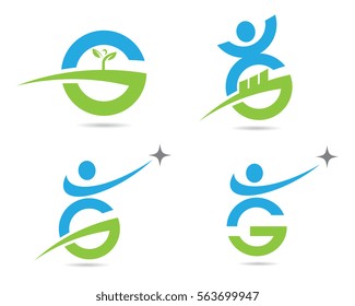 Fun people Healthy Life Logo template vector icon