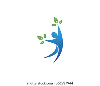 Fun people Healthy Life Logo template vector icon