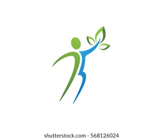 Fun people Healthy Life Logo template vector icon