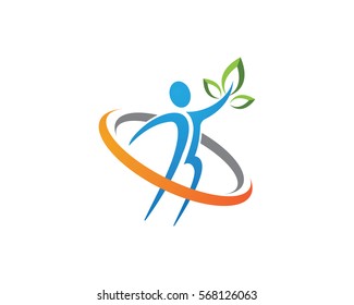 Fun people Healthy Life Logo template vector icon
