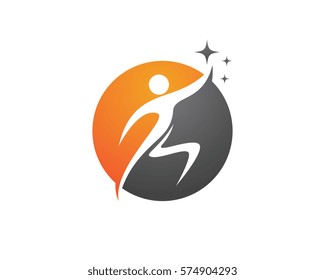 Fun people Healthy Life Logo template vector icon