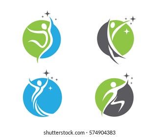 Fun people Healthy Life Logo template vector icon