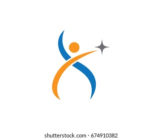Fun people Healthy Life Logo template vector icon
