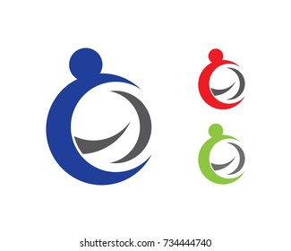 Fun people Healthy Life Logo template vector icon