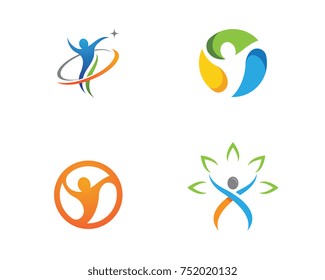 Fun people Healthy Life Logo template vector icon