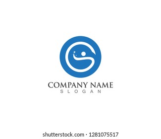 Fun people healthy logo and symbol vector
