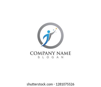 Fun people healthy logo and symbol vector
