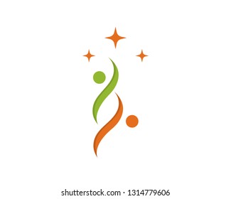 Fun people healthy logo vector icon illustration design 