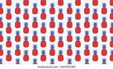 Fun pineapple with red and blue color pattern vector illustration. Abstract pineapple pattern background. Good for wallpaper or textile fabric