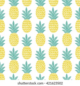 fun pineapple seamless pattern vector illustration