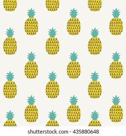 Fun pineapple seamless pattern vector illustration