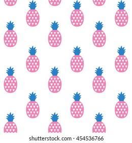 Fun pineapple seamless pattern vector illustration.