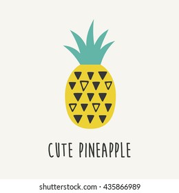 Fun pineapple vector illustration.