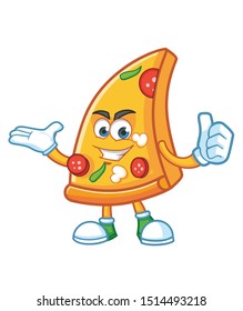 fun pizza slice mascot character vector