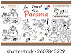 A fun placemat for kids. Printable “Travel to Panama” activity sheet with a labyrinth and find the differences. 17x11 inch printable vector file