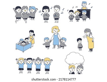  Fun play in kindergarten A set of children learning and growing
