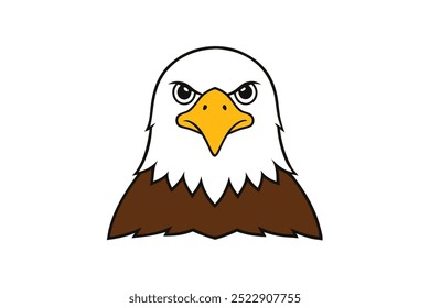 Divertida y juguetona Ilustración vectorial de dibujos animados de águila calva perfecta para diseños de vida silvestre, logotipos y mascotas ideales para agregar carácter a sus proyectos