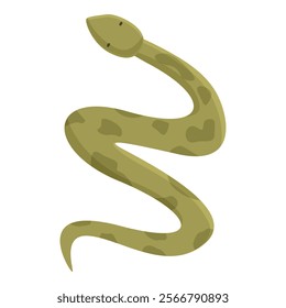 Fun and playful cartoon snake illustration in a modern, nonthreatening, and approachable vector design, perfect for kids' wildlife education