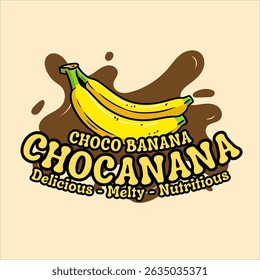 Fun and playful chocolate banana logo for sweet treat businesses
