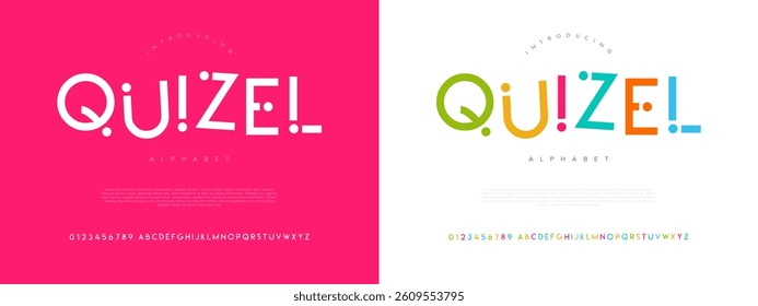 Fun Playful Colorful Display Font Vector for Kids Education and Creative Projects