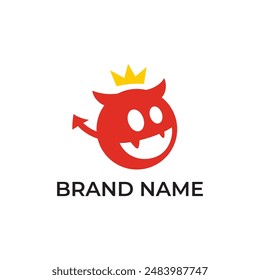 Fun playful devil logo vector for gaming recreation brand