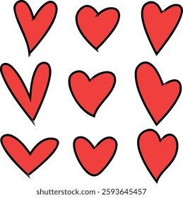 A fun and playful heart vector illustration with a cheerful and vibrant design. Perfect for Valentine's Day, greeting cards, stickers, social media graphics, and creative projects. High-quality vector