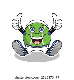 Fun and Playful Tennis Ball Character Design