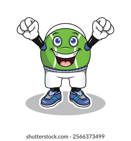 Fun and Playful Tennis Ball Character Design