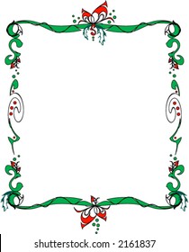 Fun and pretty Christmas frame vector, portrait size