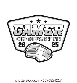 Fun Pro E-sports Logo and Gaming t-shirt Design Vector Black White