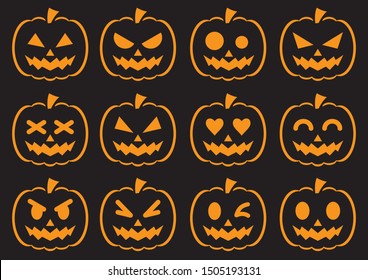 Fun pumpkin halloween material collection