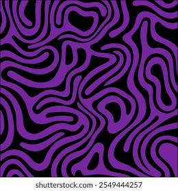 Fun purple colored line seamless pattern. Creative abstract scribble style image background for trendy design with basic shapes.