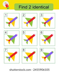 Fun puzzle game. Need to find two identical airplanes. Answer is 5,7. 