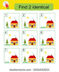 Divertido juego de puzzle. Necesito encontrar dos casas idénticas. Respuesta 4,8. 