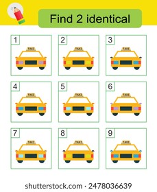 Fun Puzzle-Spiel. Die Notwendigkeit, zwei identische Antwort zu finden, ist 5,7. Vektorillustration.