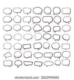 A fun and quirky collection of hand drawn speech bubble doodles in vector format—perfect for comics, notes, social media, and creative projects.