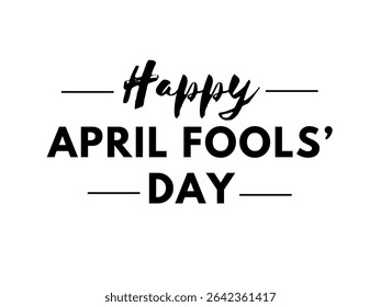 Divertido e peculiar "FELIZ DIA DAS MENTIRAS DE ABRIL" gráfico de texto com cores vibrantes e fontes brincalhonas, perfeito para projetos com temas de brincadeiras, posts de mídia social e celebrações festivas de 1º de abril.
