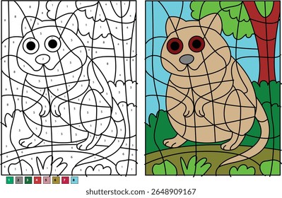 Fun Quokka Color by Number Worksheet for Children | Engaging Educational Activity with Cute Cartoon Animal for Creative Play and Learning Colors and Numbers, Perfect for Home or Classroom.