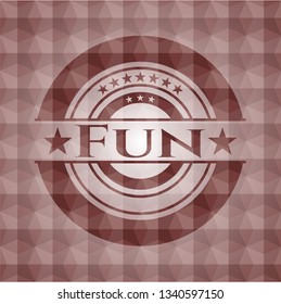 Fun red badge with geometric background. Seamless.