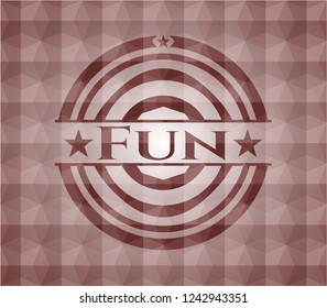Fun red badge with geometric pattern. Seamless.