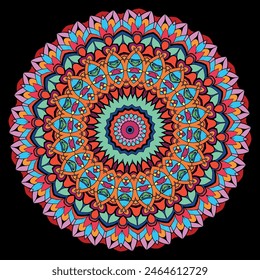 A Fun and Relaxing Activity: Coloring an Intricate Boho Mandala Design