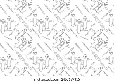 Fun and relaxing surfboard-themed coloring page with intricate wave patterns and Summer Vibes text. Perfect for kids and adults to color and enjoy.